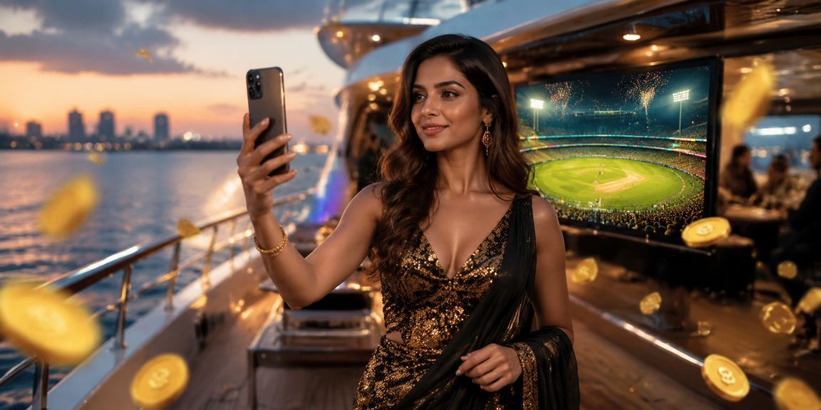 Neon cricket betting scene representing online platform